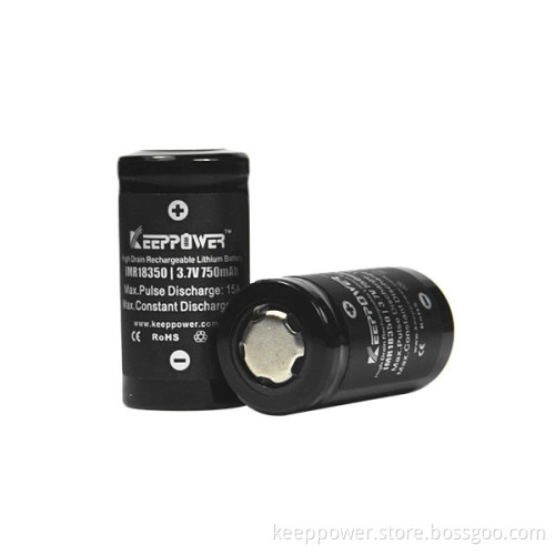 15A KeepPower IM Rechargeable 18350 3.7v 750mAh high power e-cig battery